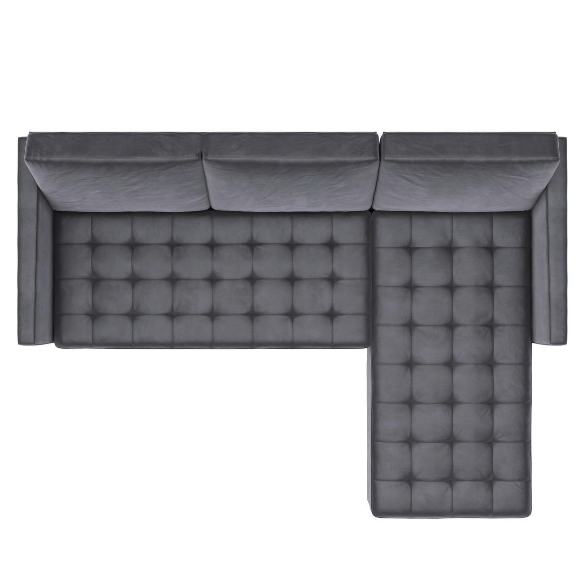 Ecksofa Palermo Anthrazit, mit Stauraum - Anthrazit/Schwarz, Basics, Textil (213/154cm) - Livetastic