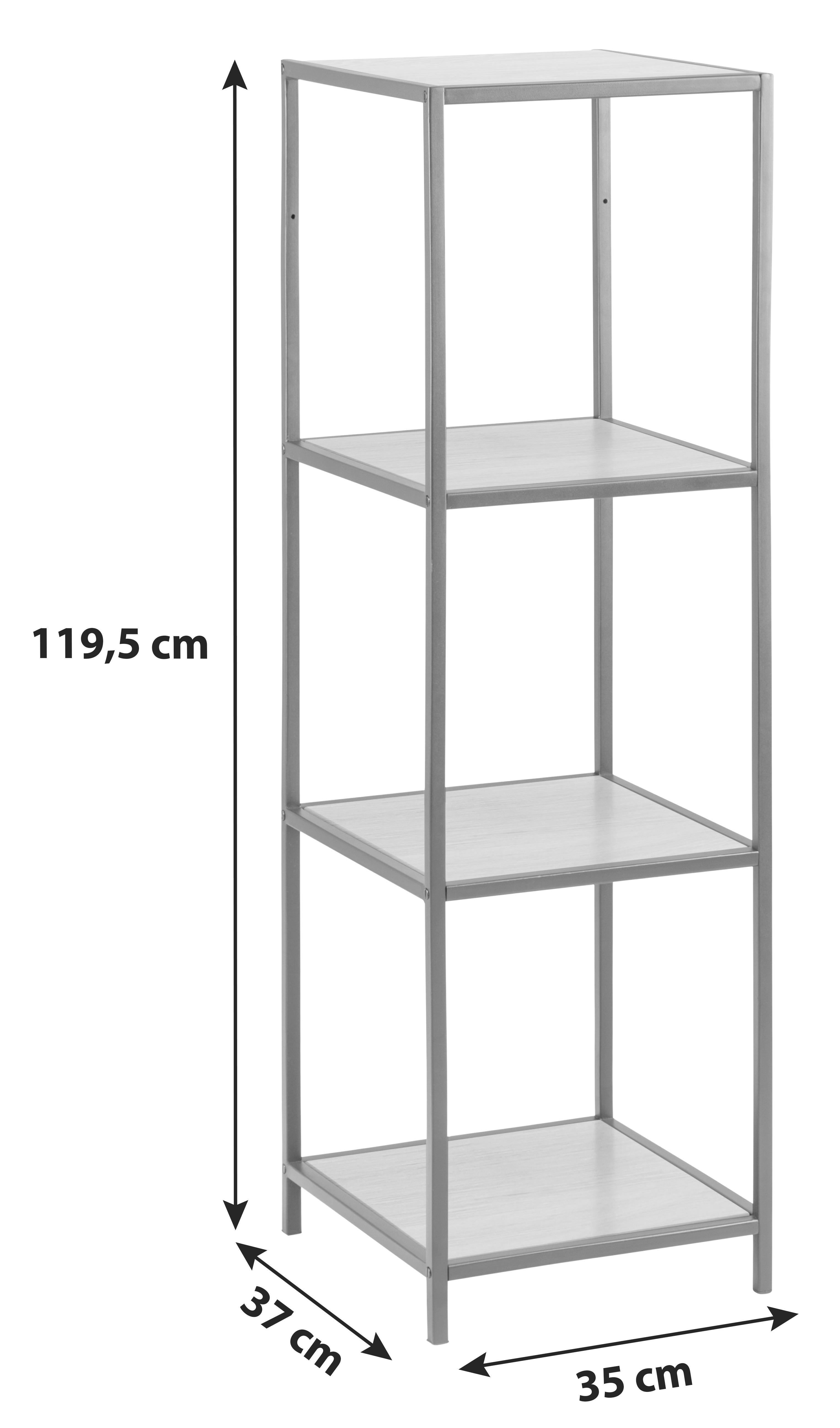 MID.YOU Regal Seaford B 35cm, Schwarz/Eiche Dekor