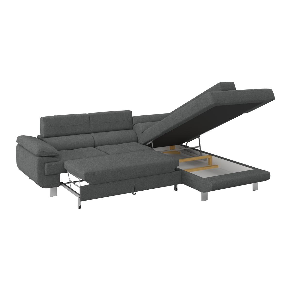 Ecksofa Savona - Anthrazit, MODERN, Textil (270/230cm) - Ondega