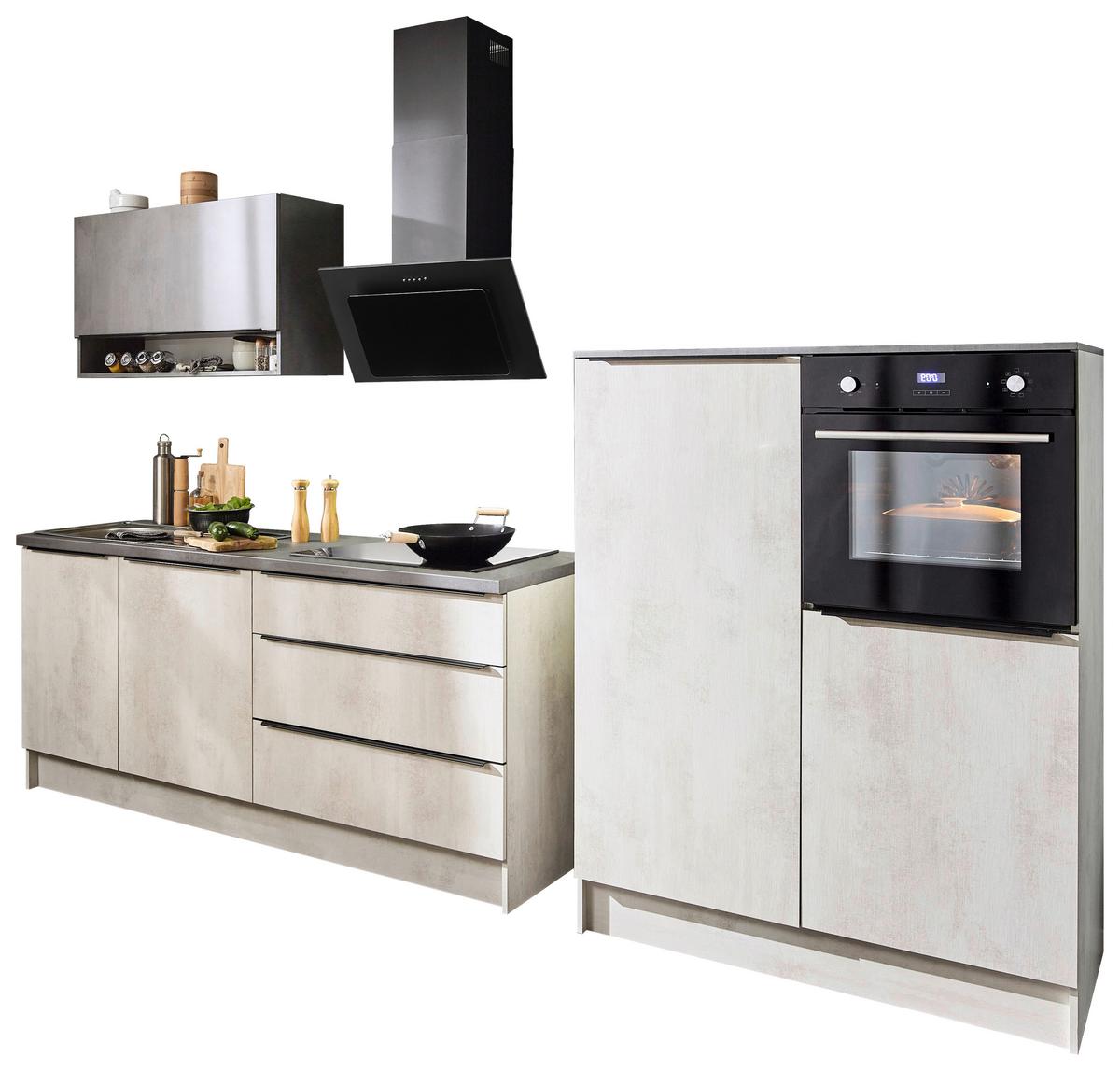 Küchenblock Boston Anthrazit, Weiß B: 321 cm - Anthrazit/Weiß, Basics, Holzwerkstoff (321cm) - MID.YOU