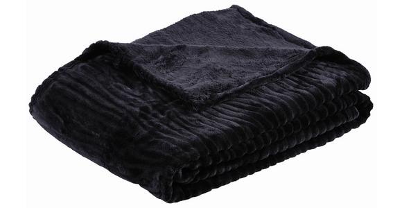 Kuscheldecke Milo Schwarz 180x220 cm - Schwarz, ROMANTIK / LANDHAUS, Textil (180/220cm) - James Wood