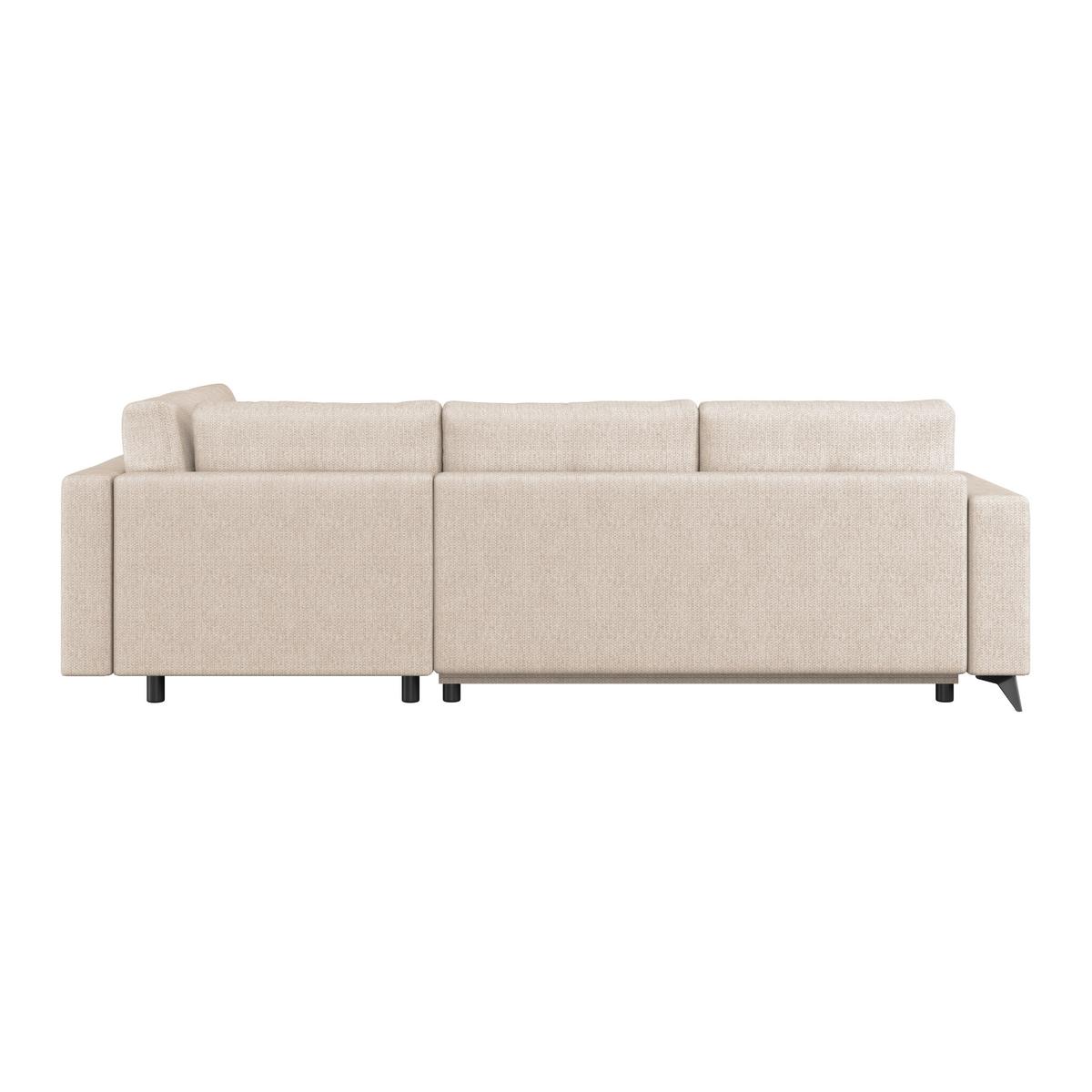 Ecksofa mit Schlaffunktion & Bettkasten Texas Beige - Beige/Schwarz, KONVENTIONELL, Holz (259/203cm)