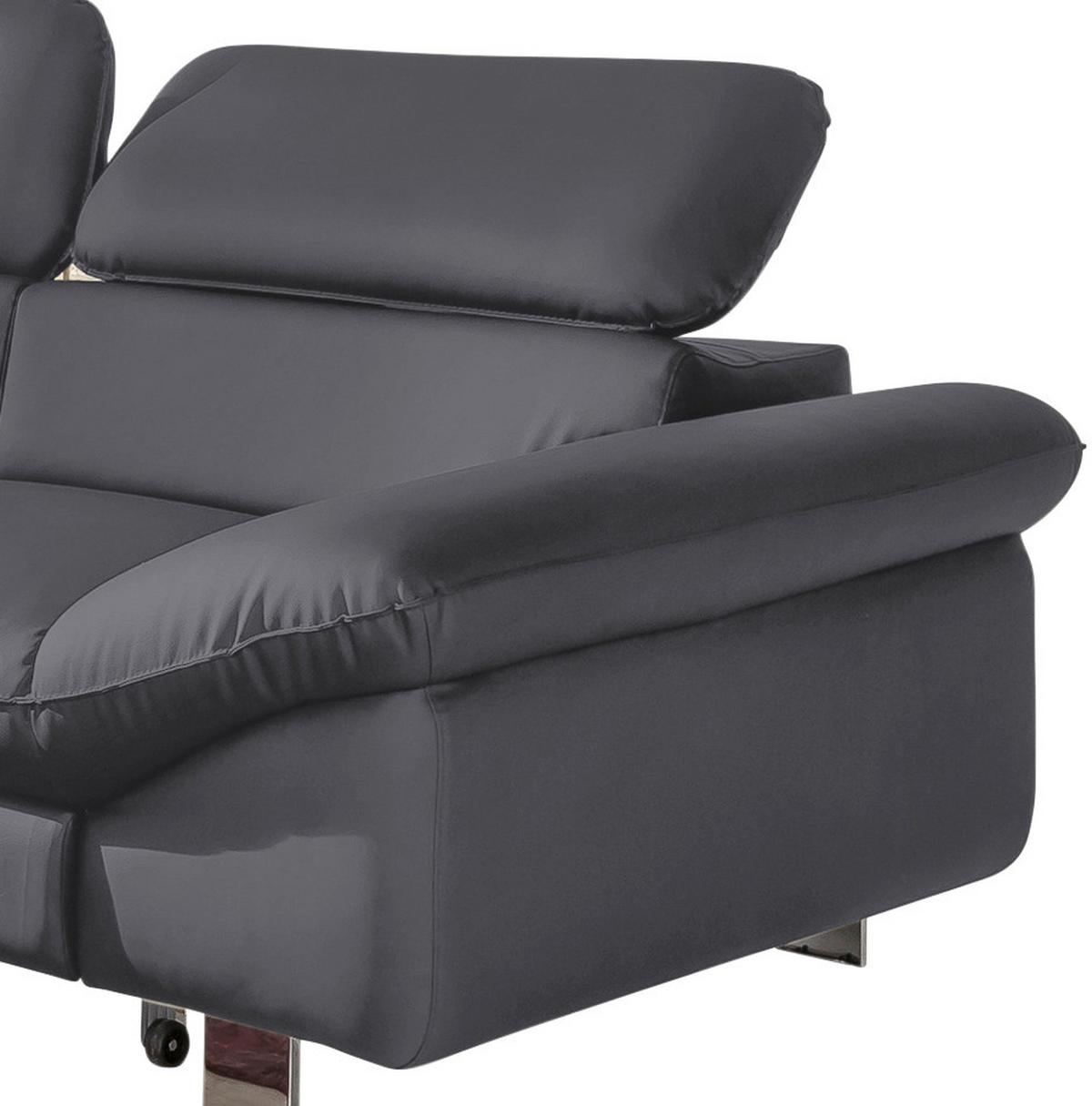 Ecksofa Mit Schlaffunktion Driver Fango Lederlook - Chromfarben/Fango, MODERN, Textil (214/266cm) - MID.YOU
