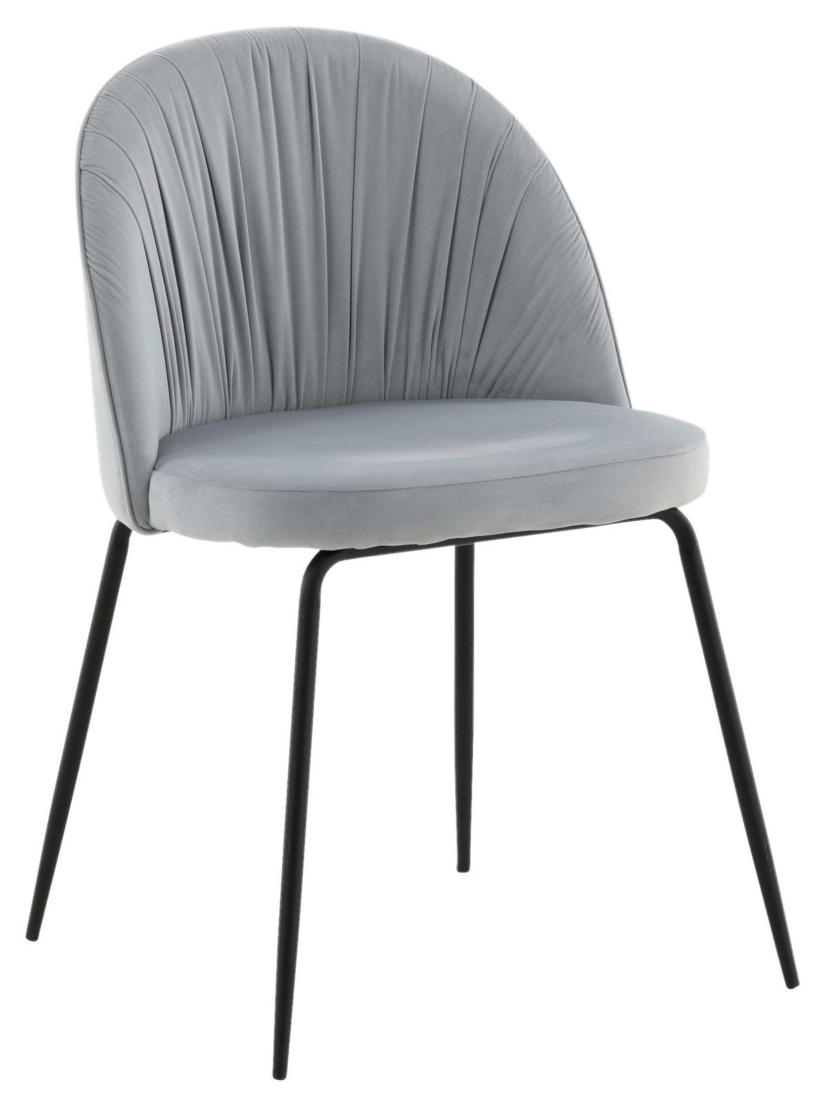 Stuhl-Set Wrinkles - Hellgrau, Design, Textil/Metall (49/79.5/50cm) - Livetastic