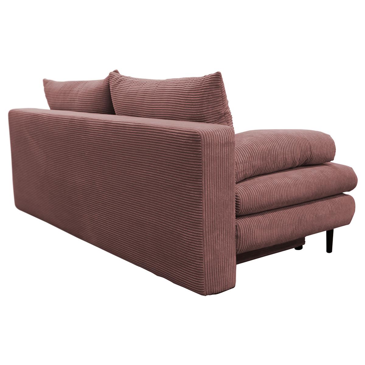 2-sitzer-sofa Mit Schlaffunktion Fiore B: 202 Cm - Altrosa/Schwarz, Design, Textil (202/85/99cm) - P & B