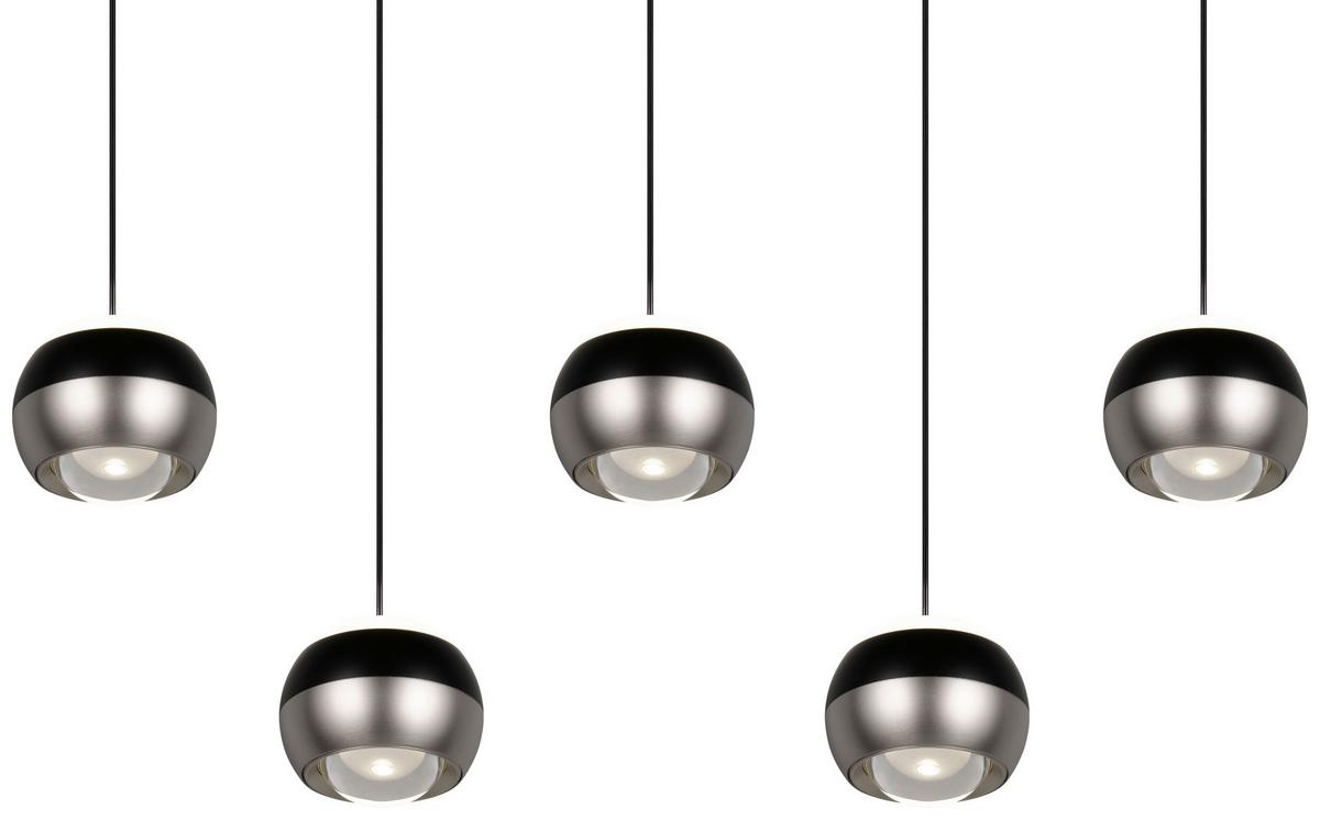 Led-pendelleuchte 344410507 Orbit - Schwarz/Nickelfarben, Design, Metall (100/10,5/200cm) - Trio Leuchten