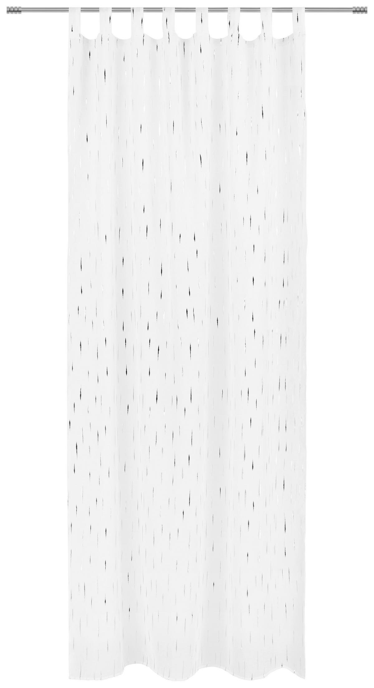 Vorhang mit Schlaufen und Band Julia 140x255 cm Weiß/Silber - Weiß, MODERN, Textil (140/255cm) - Luca Bessoni