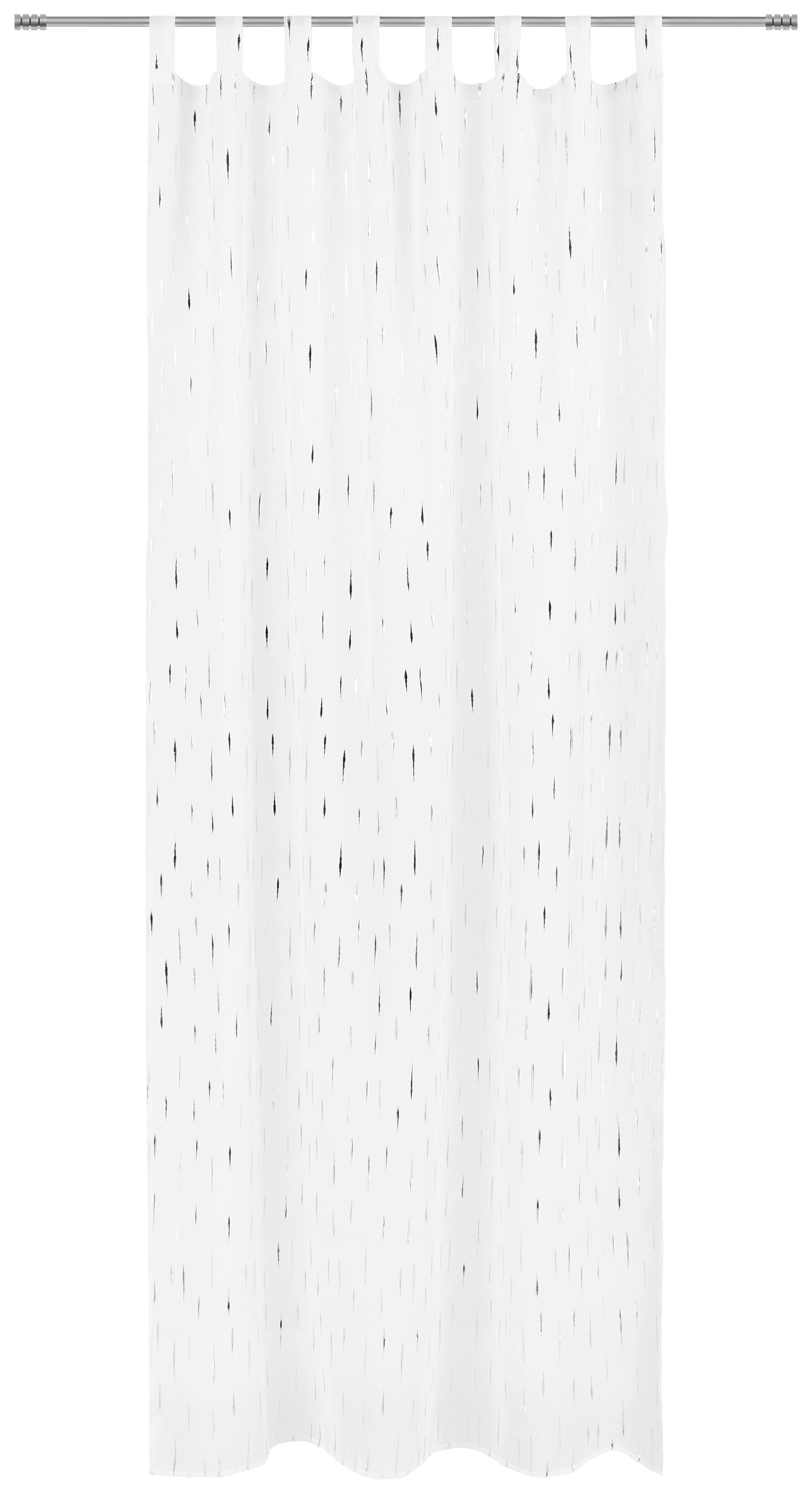 Vorhang mit Schlaufen und Band Julia 140x255 cm Weiß/Silber
