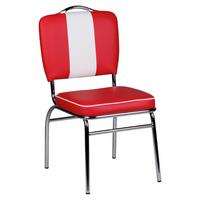 Stuhl Elivis Rot/Weiß Gepolstert - Silberfarben/Rot, MODERN, Kunststoff/Metall (47/90/45cm) - MID.YOU