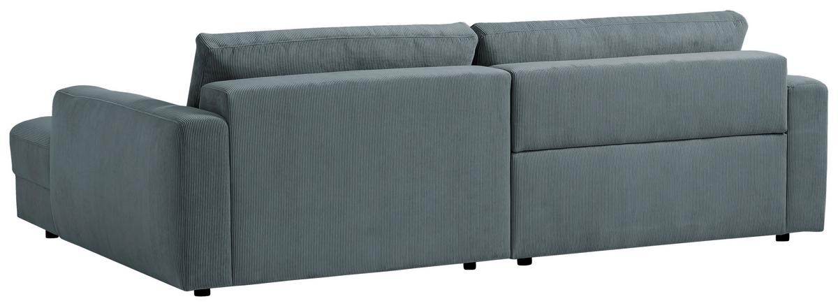 Ecksofa Bourbon - Blaugrau/Schwarz, MODERN, Textil (250/176cm) - Trendmanufaktur