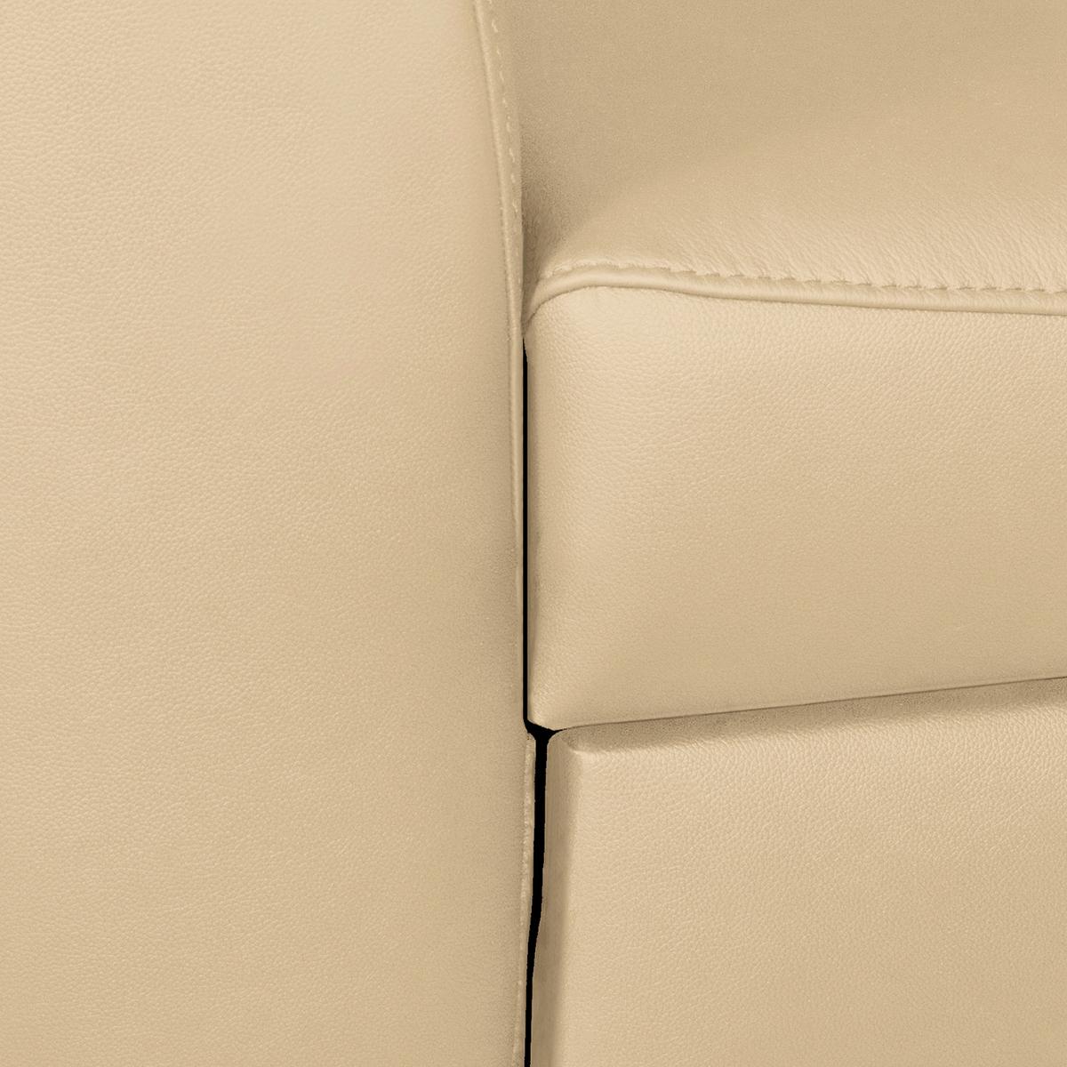 Ecksofa Santos Beige S: 241 Cm - Chromfarben/Beige, Design, Leder/Textil (241/168cm) - Livetastic