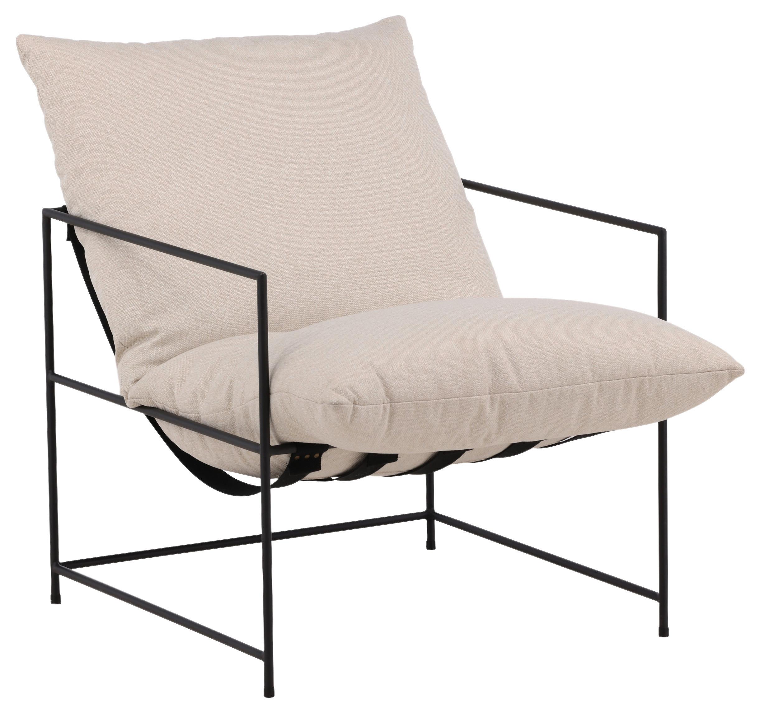 Sessel Sedalia - Weiß, Design, Textil/Metall (68.5/97.5/90cm) - Livetastic