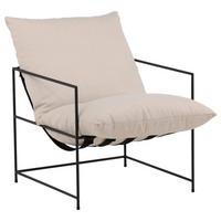 Sessel Sedalia - Weiß, Design, Textil/Metall (68.5/97.5/90cm) - Livetastic