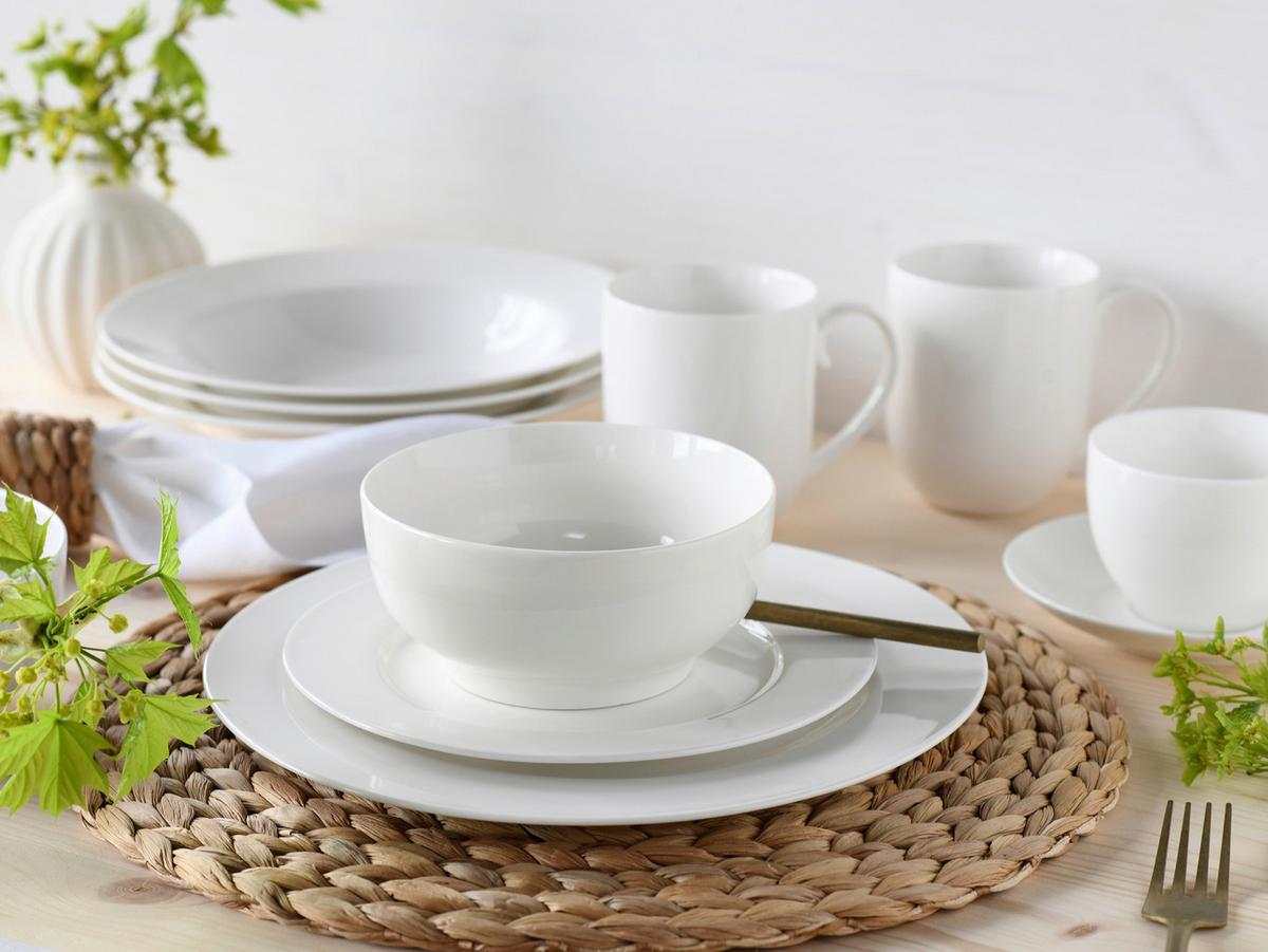 Kombiservice Fluer Royal Keramik 6 Personen - Weiß, Basics, Keramik - Creatable