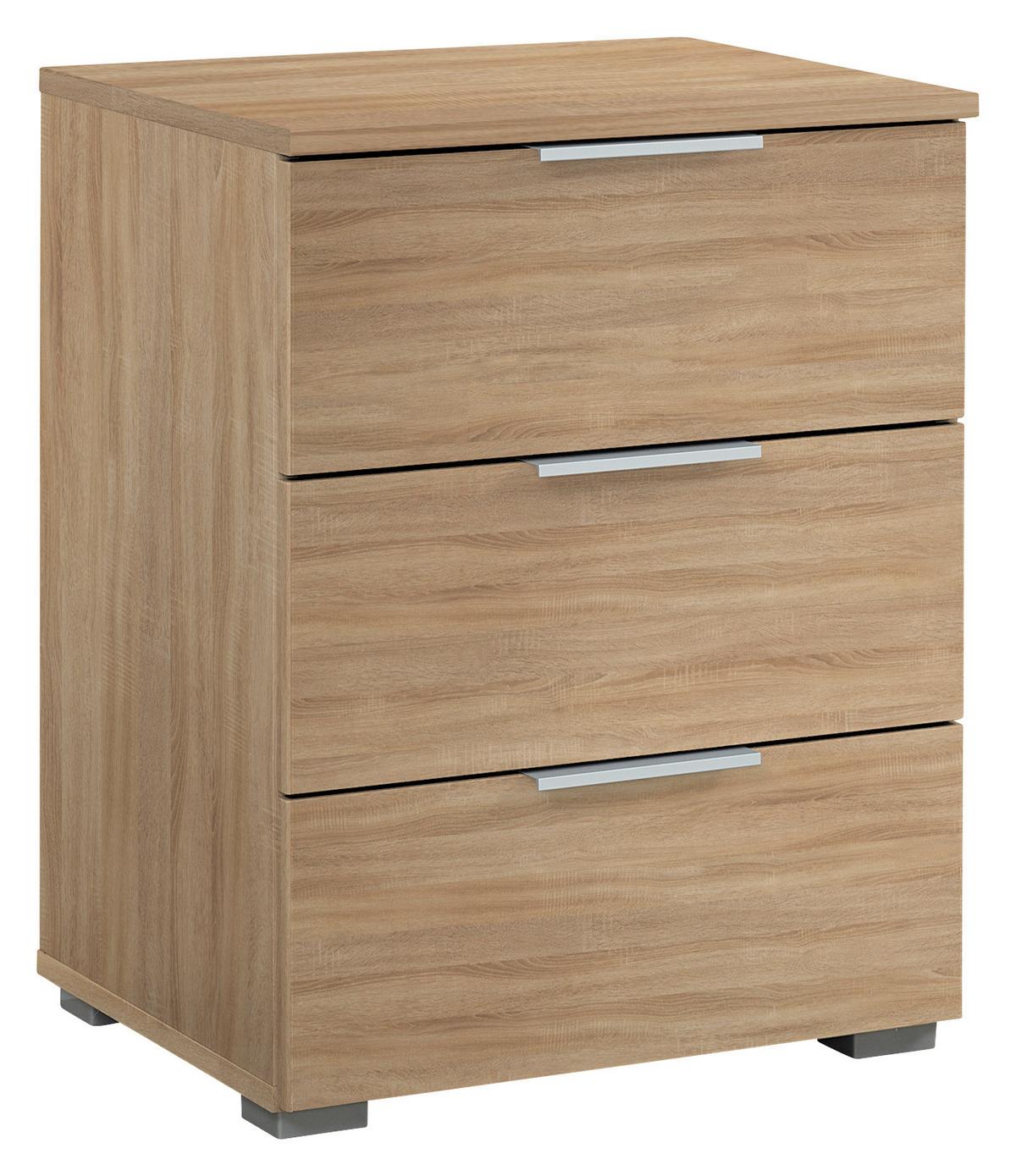 Nachtkästchen Sonoma Eiche Dekor H: 62 Cm Alabama - Alufarben/Sonoma Eiche, MODERN, Holzwerkstoff (47/62/42cm) - Rauch Möbel