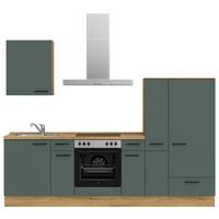 Küchenleerblock Easytouch Low-Line, L3 Rechts - Dunkelgrün/Eichefarben, MODERN, Holzwerkstoff (270cm) - Nobilia