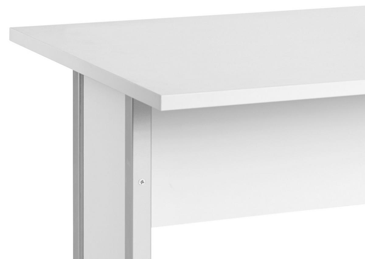 Schreibtisch B 90cm H 72,2cm Serie 4000, Lichtgrau - Silberfarben/Hellgrau, Basics, Holzwerkstoff/Metall (90/65/72,2cm) - MID.YOU