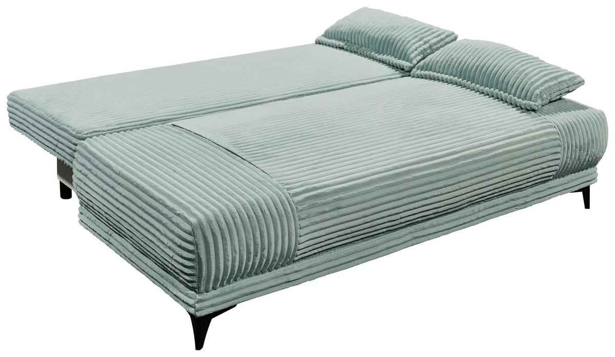 Schlafsofa Sally Pastellgrün B: 211 Cm - Pastellgrün/Schwarz, KONVENTIONELL, Textil (211/96/105cm) - MID.YOU