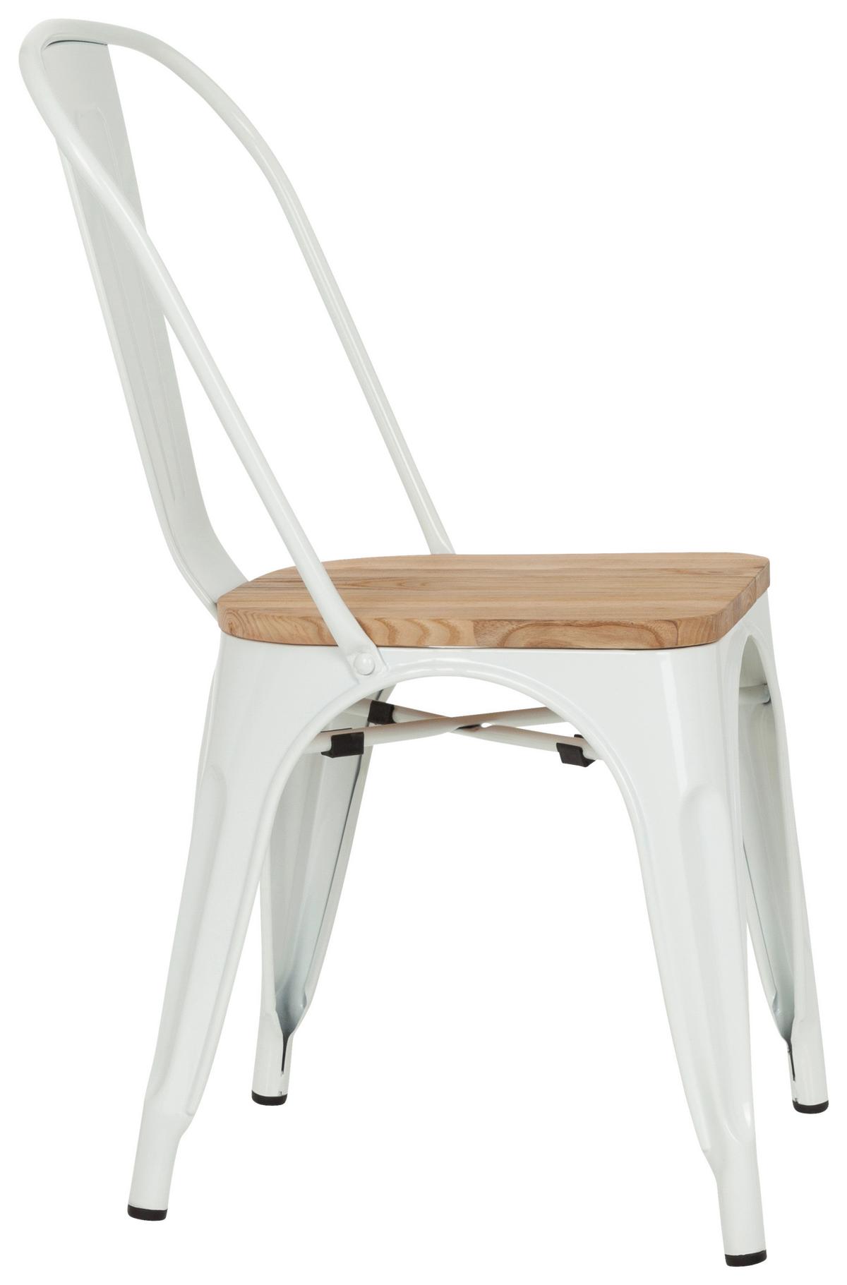 Stuhl Vantaggio Comfort W stapelbar Weiß/Dunkelbraun - Dunkelbraun/Weiß, Basics, Holz/Metall (44/84/54cm) - MID.YOU