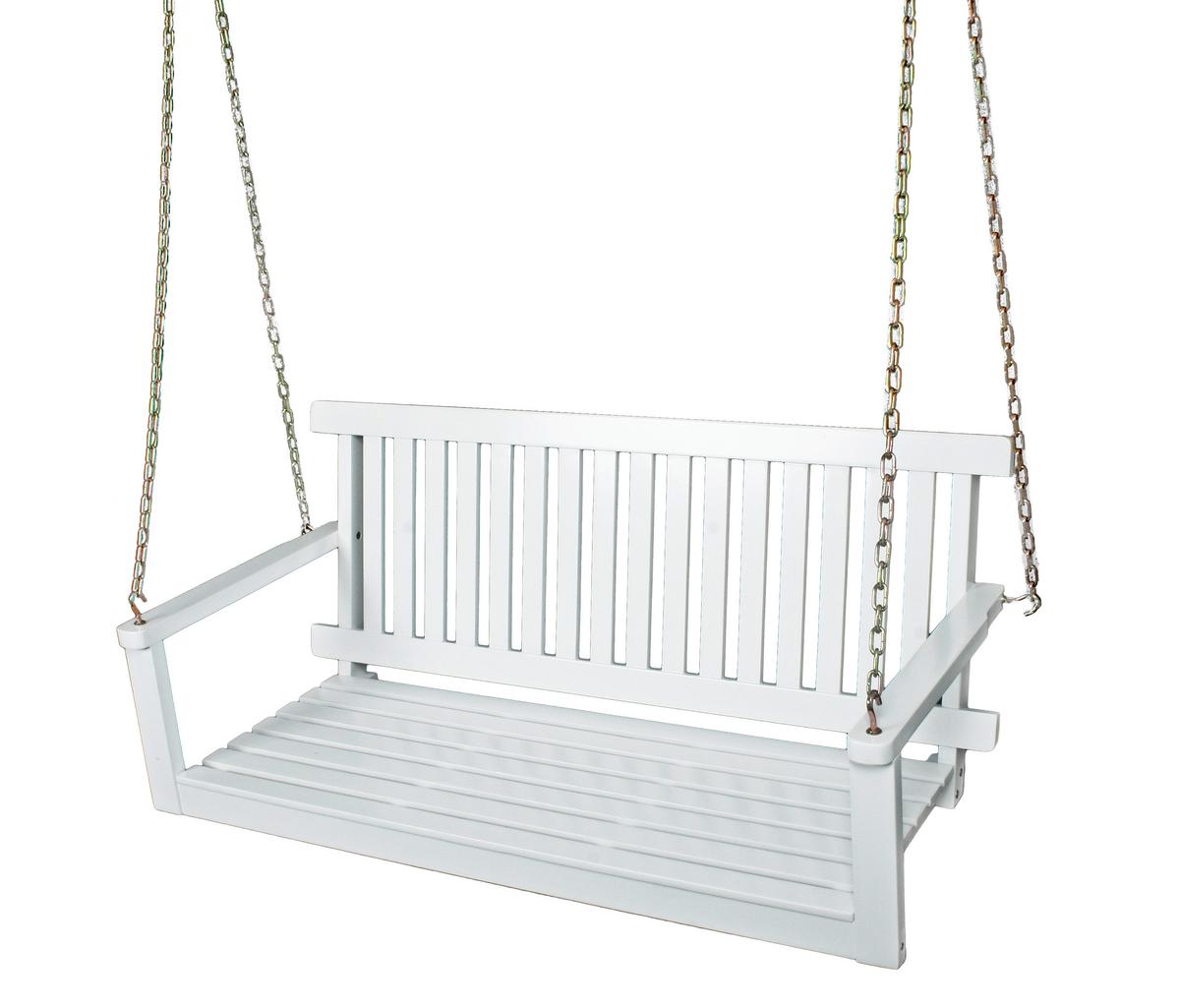 Hängebank Augusta - Weiß, Basics, Holz (130/56/63cm) - Gardenson