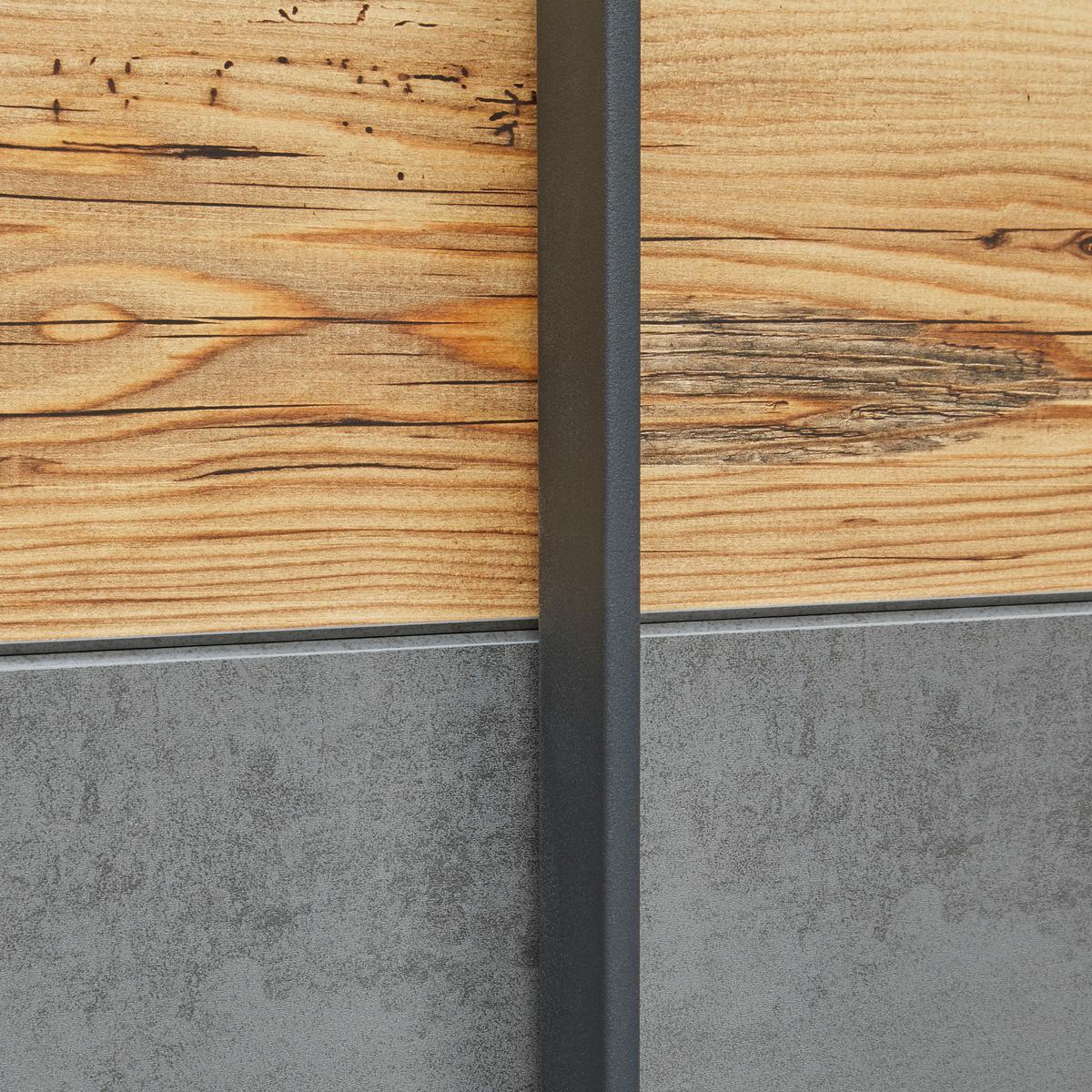Schwebetürenschrank 270cm Alicante, Alpinlook/Betonoxid - Fichtefarben/Eichefarben, MODERN, Holzwerkstoff (270/210/60cm) - Luca Bessoni