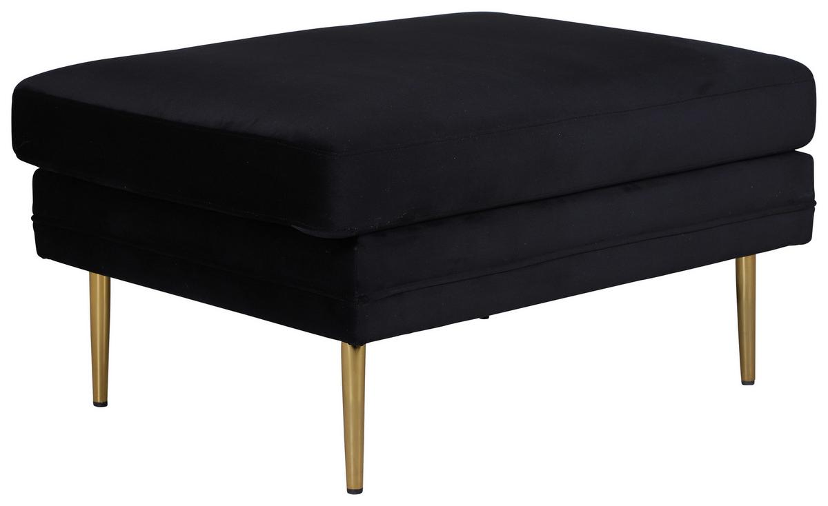 Hocker Boom - Goldfarben/Schwarz, Design, Textil/Metall (90/49/70cm) - Livetastic