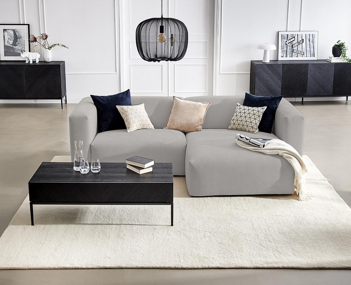 Ecksofa Bolt, Grau B: 160x255 cm - Grau, MODERN, Textil (160/255cm) - Trendmanufaktur