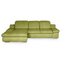 Ecksofa Isona Grün Chenille - Chromfarben/Grün, Design, Textil (165/286cm) - Livetastic