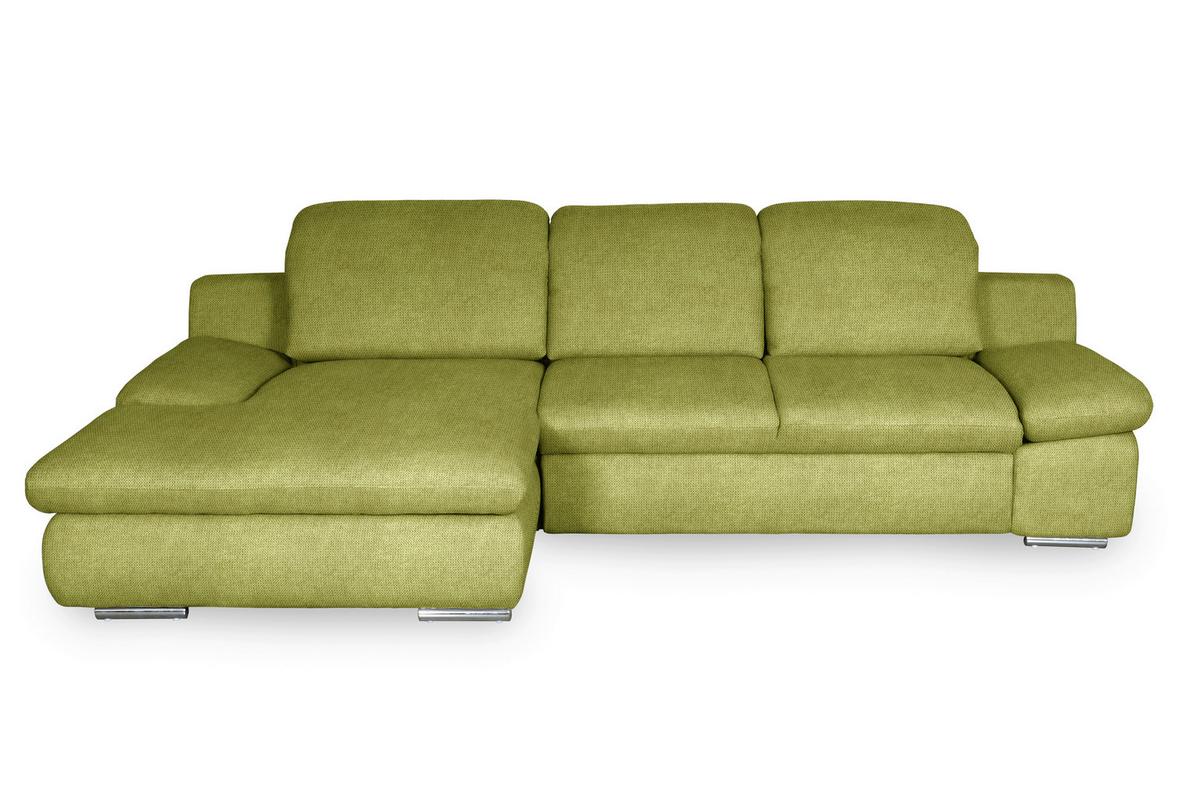 Ecksofa Isona Grün Chenille - Chromfarben/Grün, Design, Textil (165/286cm) - Livetastic