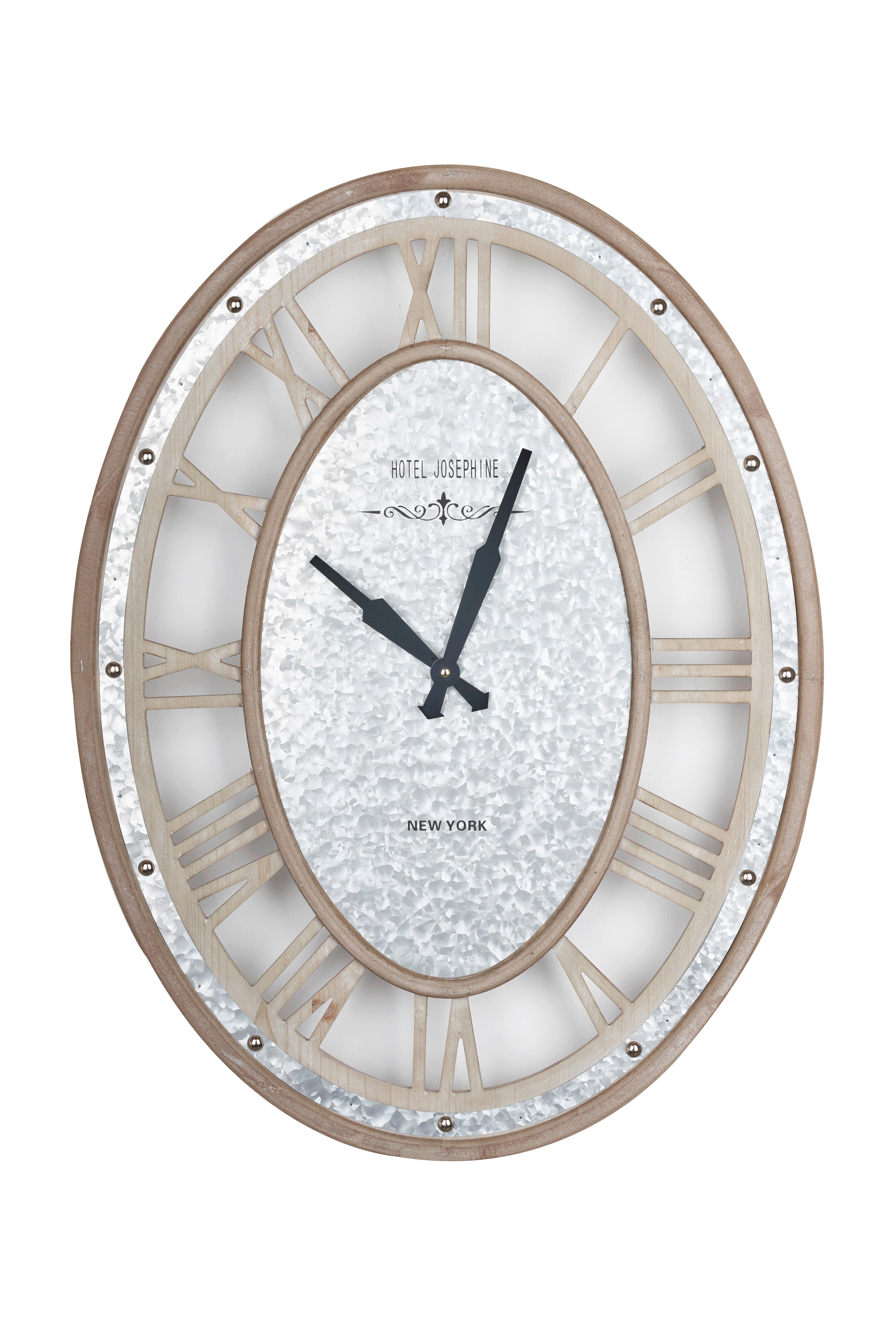 Wanduhr Sophia Höhe ca. 8 cm - Hellbraun/Silberfarben, Design, Holzwerkstoff/Metall (60/8/80cm)