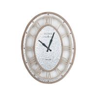Wanduhr Sophia Höhe ca. 8 cm - Hellbraun/Silberfarben, Design, Holzwerkstoff/Metall (60/8/80cm)
