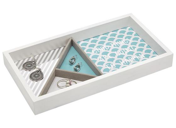 Šperkovnice Kai - bílá/modrá, kompozitní dřevo (29,1/15,9/4cm) - Mömax modern living Šperkovnice Kai - bílá/modrá, kompozitní dřevo (29,1/15,9/4cm) - Mömax modern living