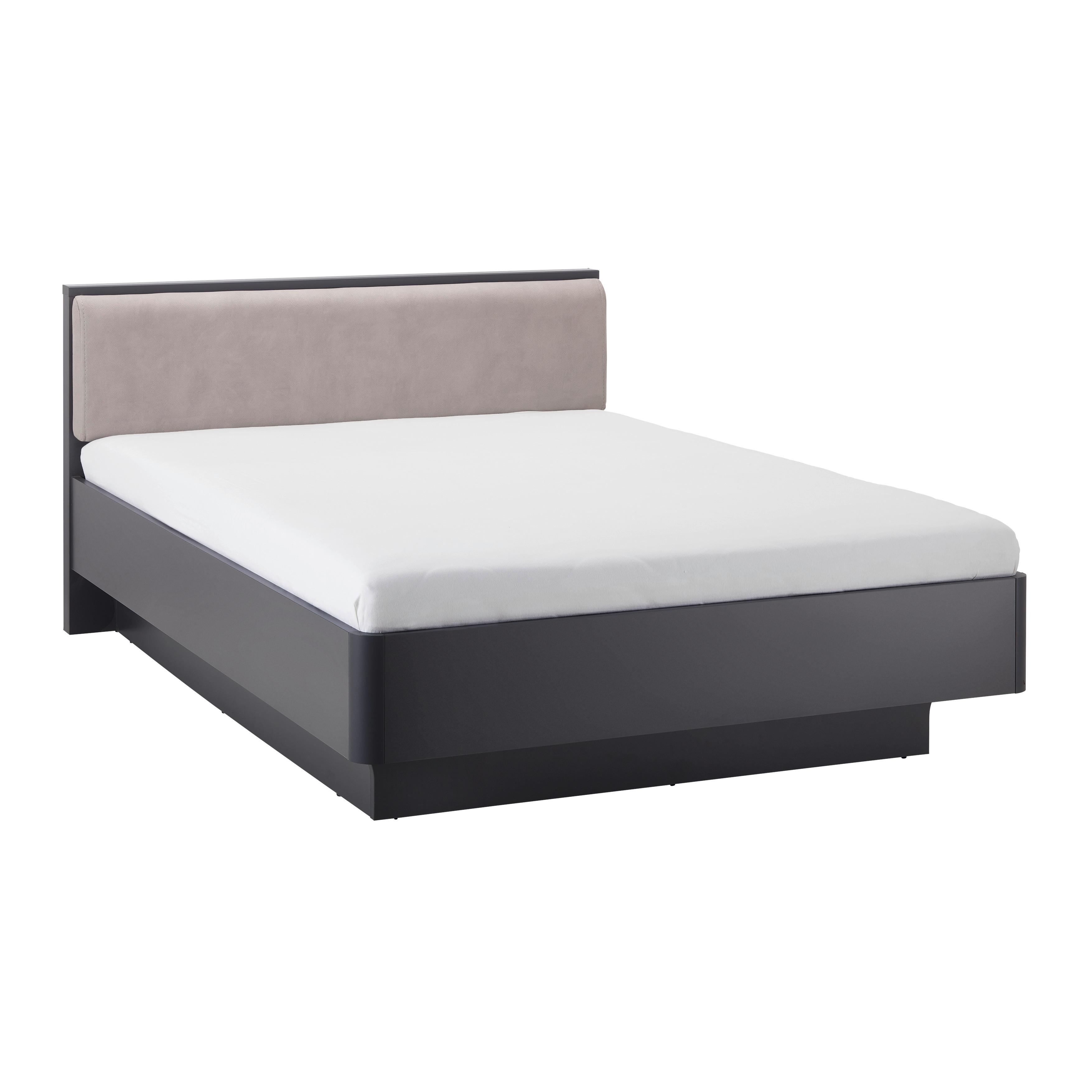Čalúnená posteľ 140x200 cm, Mariello, cappuccino - cappuccino/antracitová, Modern, drevo/textil (140/200cm) - Bessagi Home