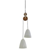 Hängeleuchte H: 110 cm 2-Flammig, Mangoholz/Metall - Weiß, KONVENTIONELL, Holz/Metall (21/110cm) - Näve