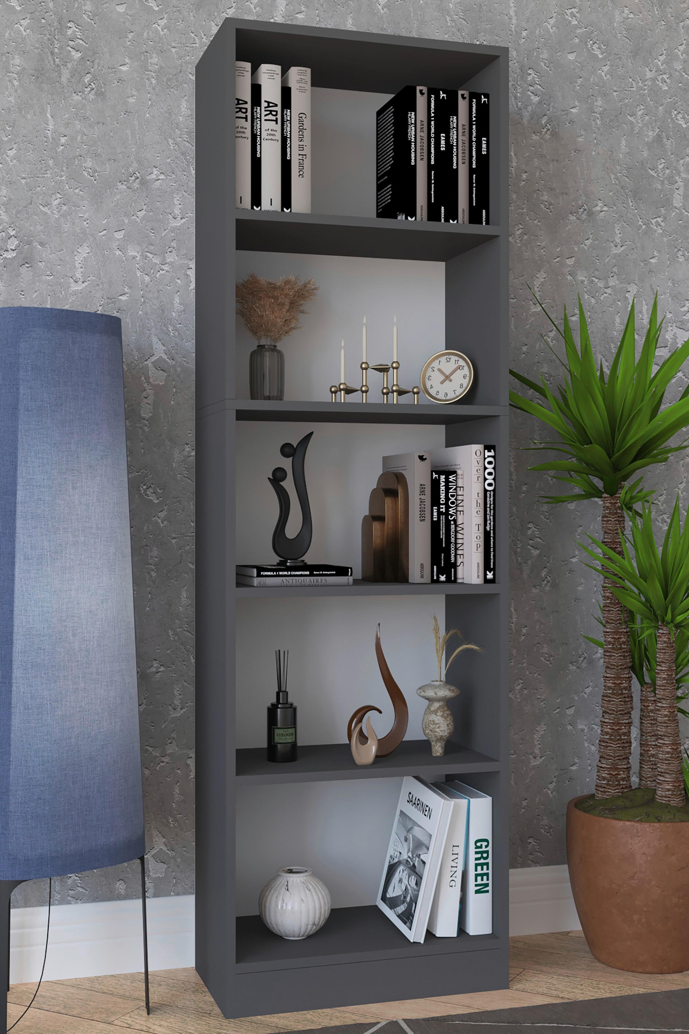 Regal Dilos Anthrazit B: 56 cm - Anthrazit, Basics, Holzwerkstoff (56/182/30cm) - MID.YOU