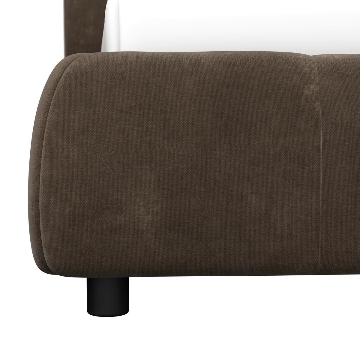 Čalúnená posteľ ANTON 160x200 cm, sivá - hnedá/svetlohnedá, Modern, kov/drevo (160/200cm) - Bessagi Home