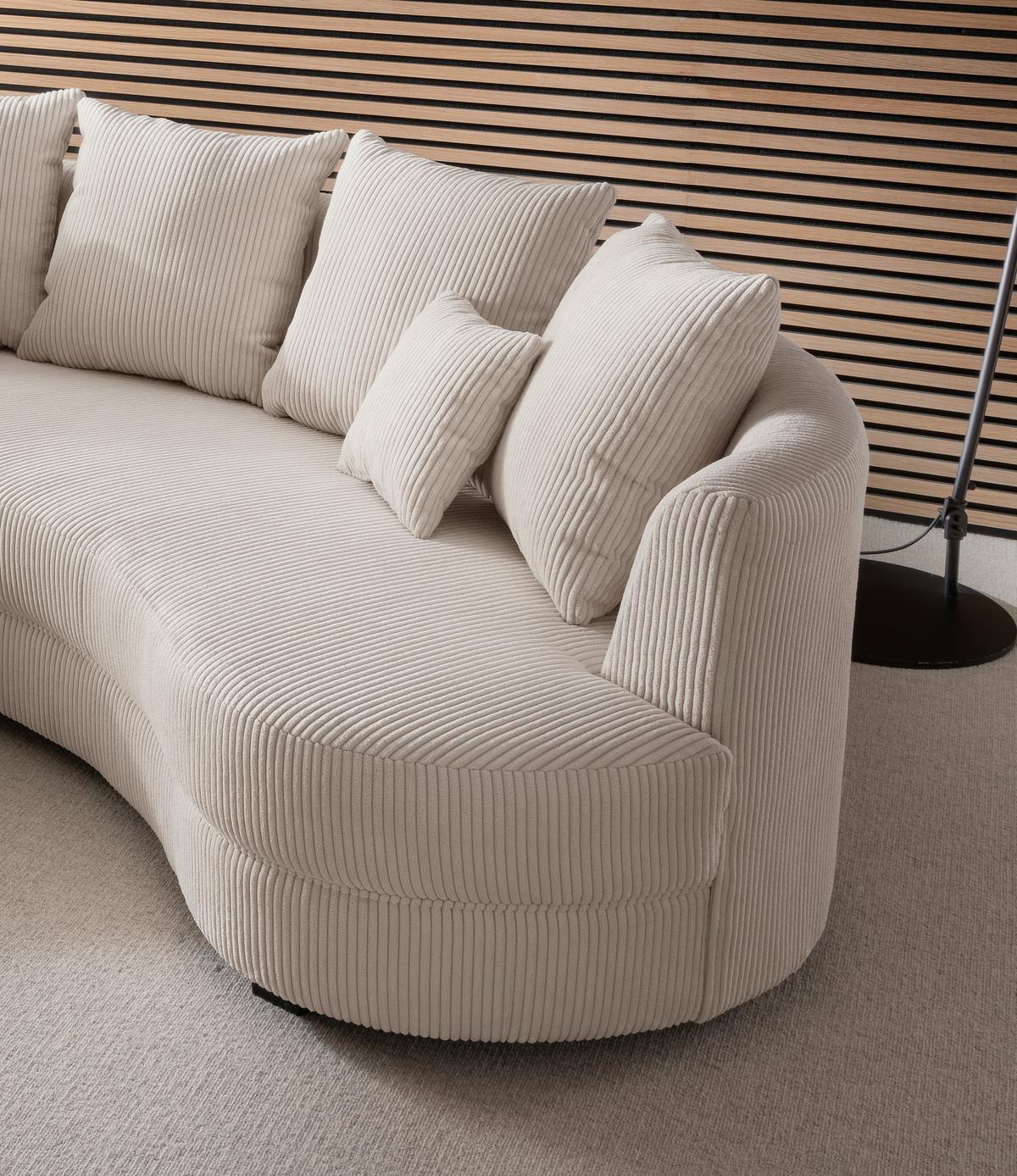 Wohnlandschaft Limoncello Beige S: 160x300 cm - Beige/Schwarz, Design, Textil (160/300cm) - Livetastic