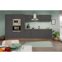 Küchenzeile ohne Geräte B: 360 cm Grau/Eiche Dekor - Eichefarben/Grau, Basics, Holzwerkstoff (360cm) - Respekta