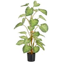 Kunstpflanze Syngonium Kunststoff, Grün, H: 90 cm - Schwarz/Braun, Basics, Kunststoff (90cm) - P & B