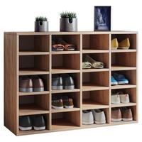 Schuhschrank Hinsol Eiche Dekor 16 Fächer B: 92 Cm - Eichefarben, KONVENTIONELL, Holzwerkstoff (92/67/33cm) - MID.YOU