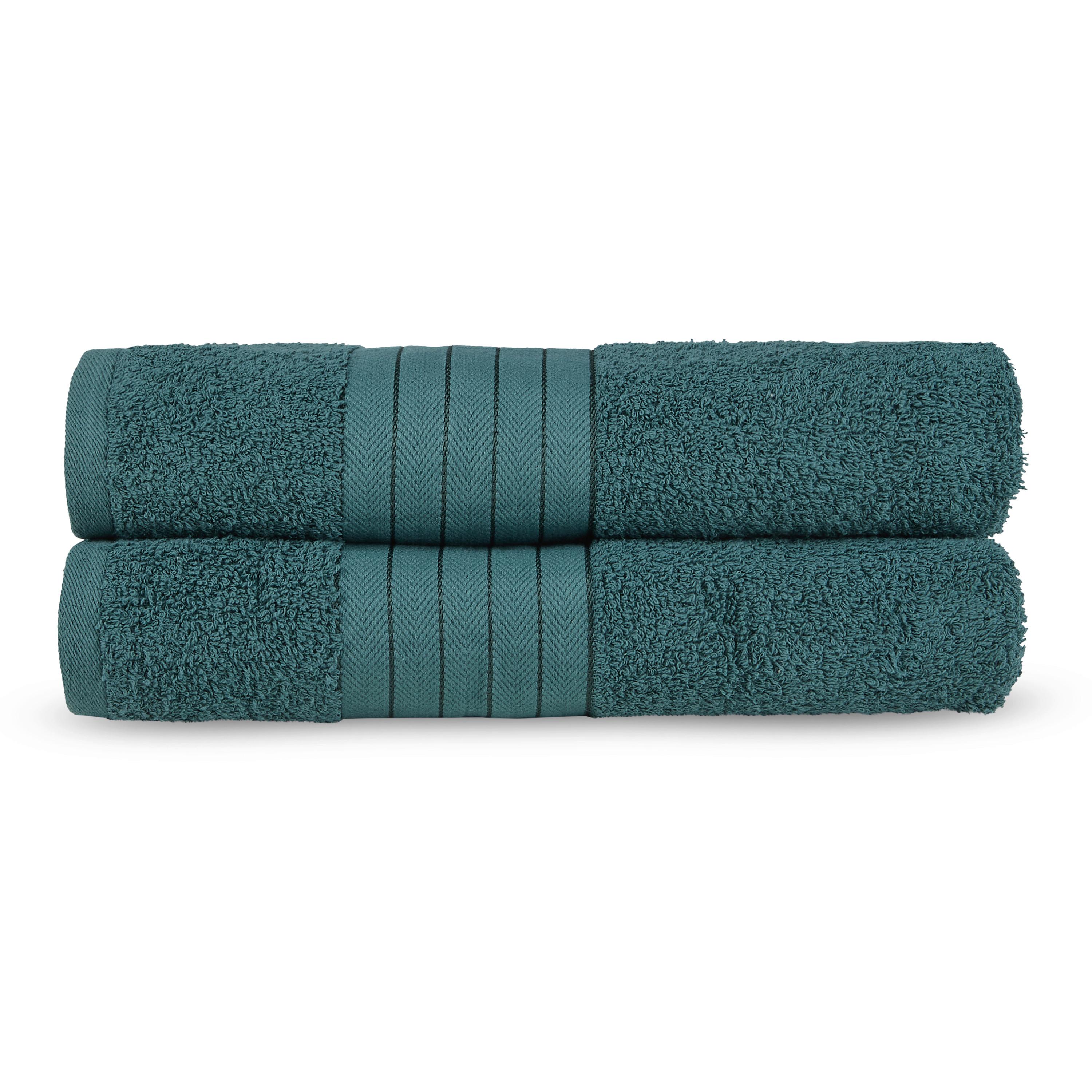 Duschtuchset Dunkelgrün 2 Stück 70x140 Cm - Basics, Textil (70/140cm)