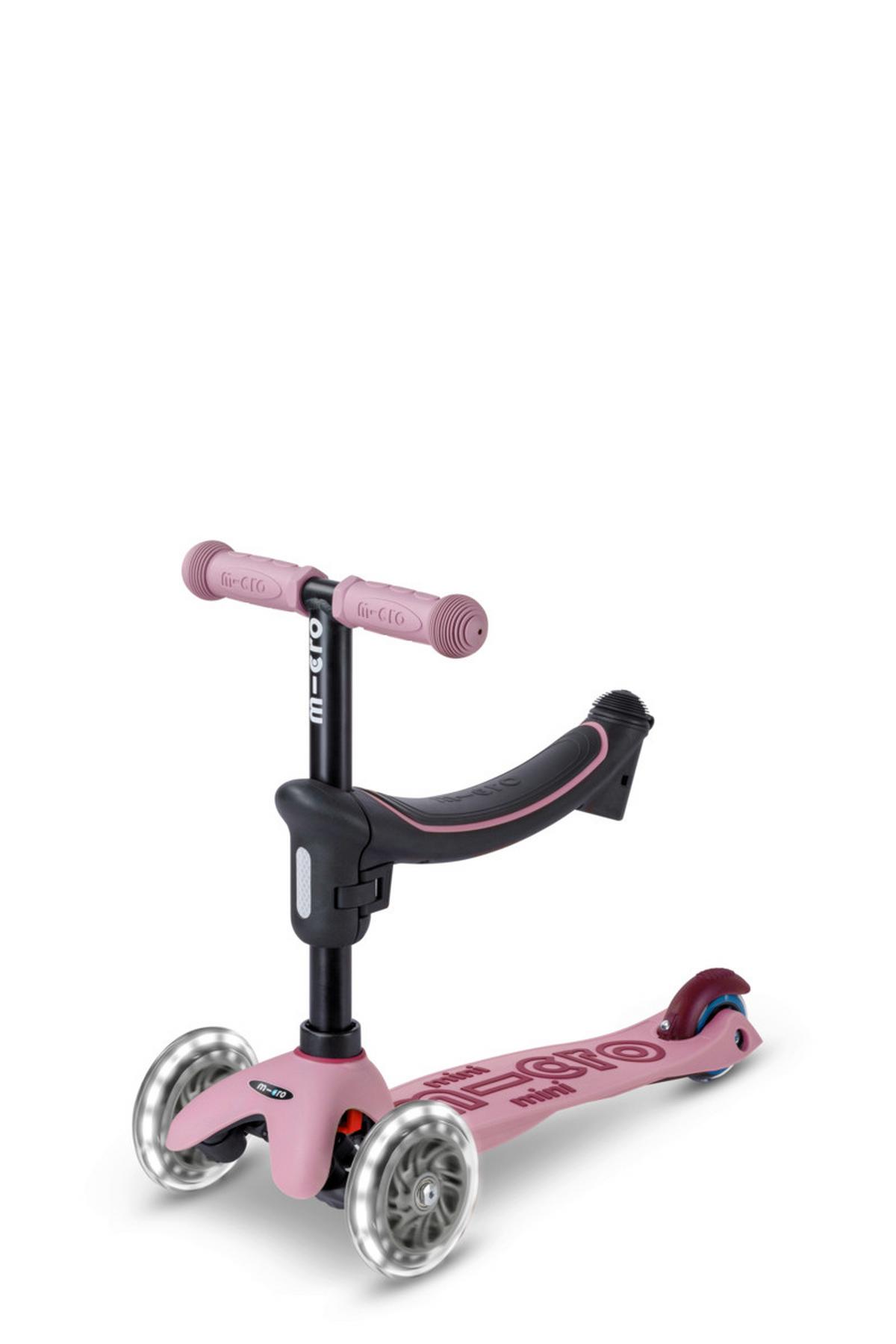 Kinderscooter Rosa/grau Mehrere Möglichkeiten - Hellrosa, Basics, Kunststoff/Metall (67/28/45-77cm) - Micro Mobility