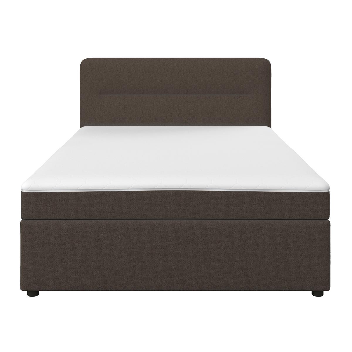 Boxspringová postel MARCO 160x200, hnědá - černá/hnědá, Moderní, dřevo/textil (160/200cm) - Bessagi Home