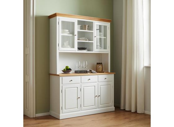 Kredenc Brigitte - biela/farby pínie, Moderný, kov/drevo (131/192/44cm) - Modern Living Kredenc Brigitte - biela/farby pínie, Moderný, kov/drevo (131/192/44cm) - Modern Living
