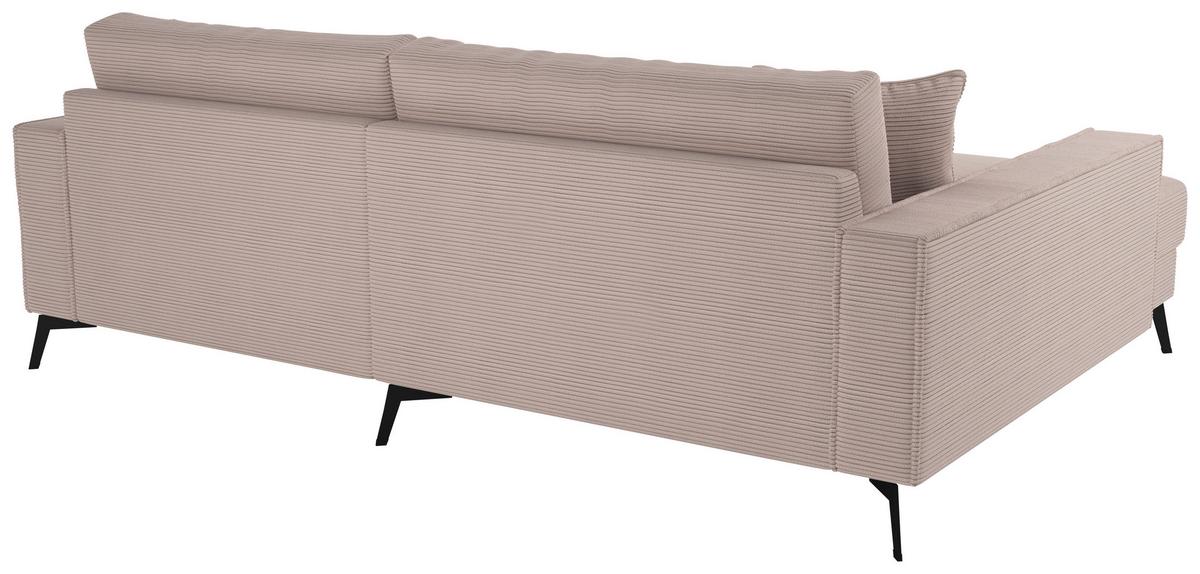 Ecksofa Ted Rosa S: 174x228 Cm - Schwarz/Rosa, Trend, Textil (174/228cm)