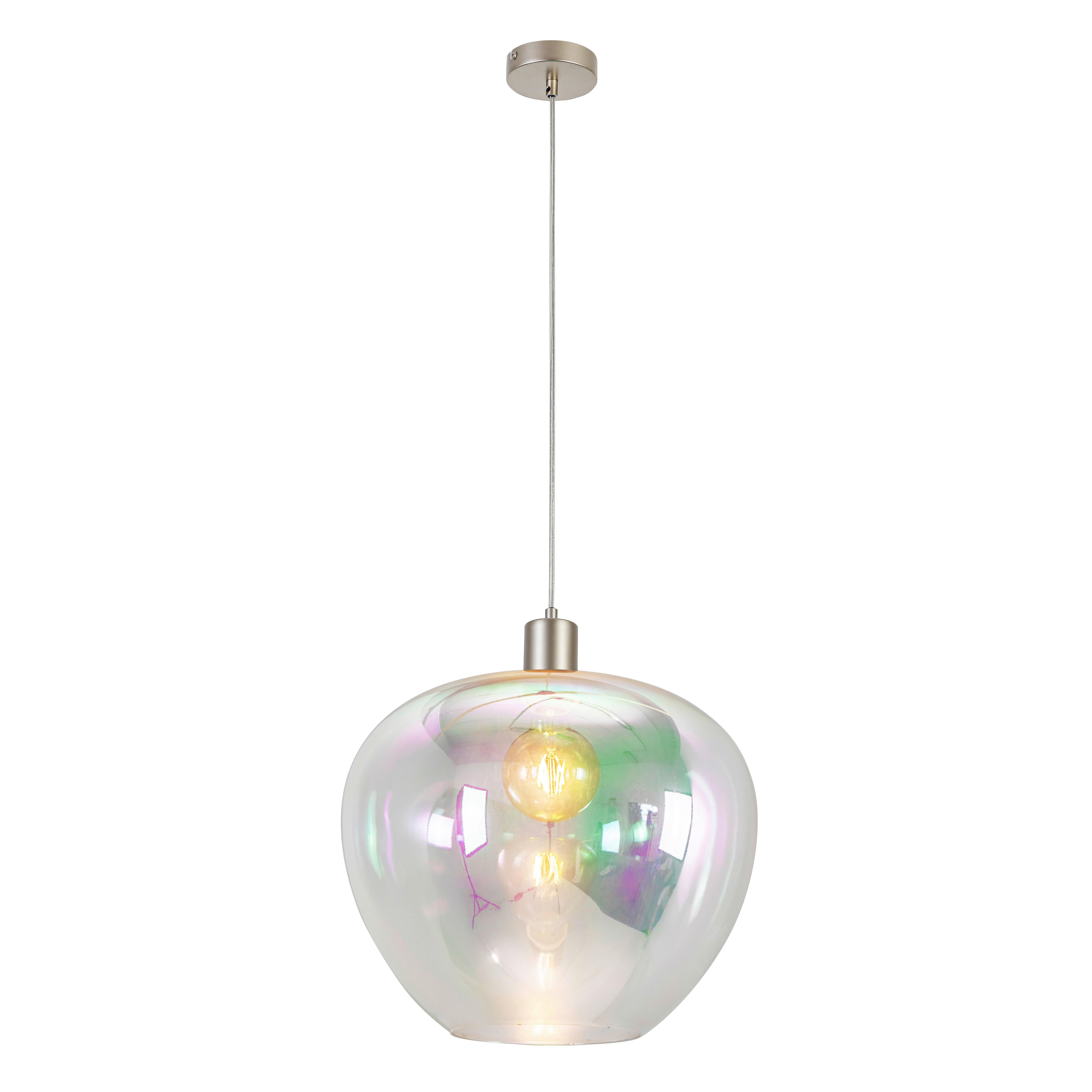 HÄNGELEUCHTE RENI - Champagner/Transparent, MODERN, Glas/Kunststoff (40/120cm)