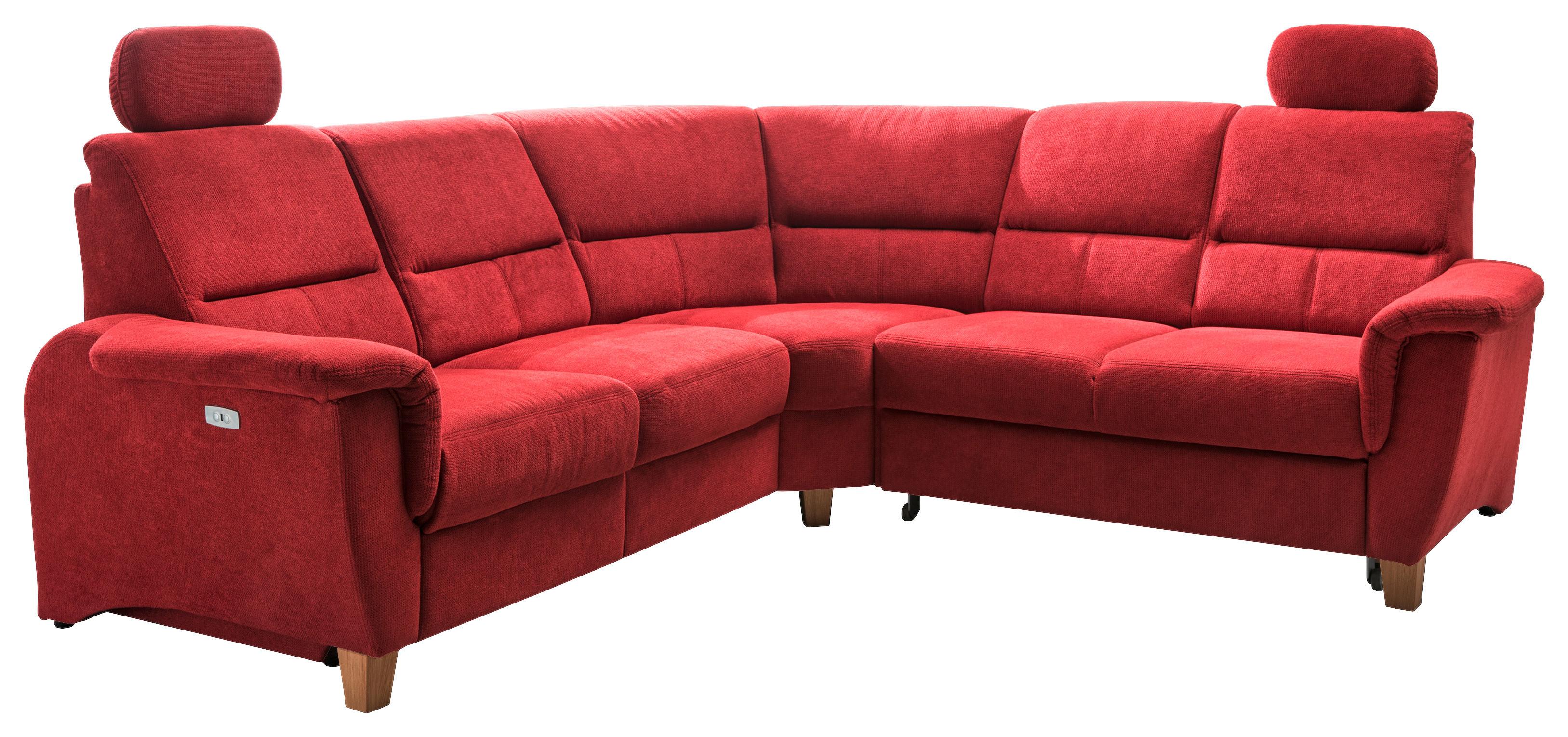 Ecksofa Parole Rot S: 241/238 cm - Wildeiche/Rot, KONVENTIONELL, Textil (241/238cm) - Livetastic