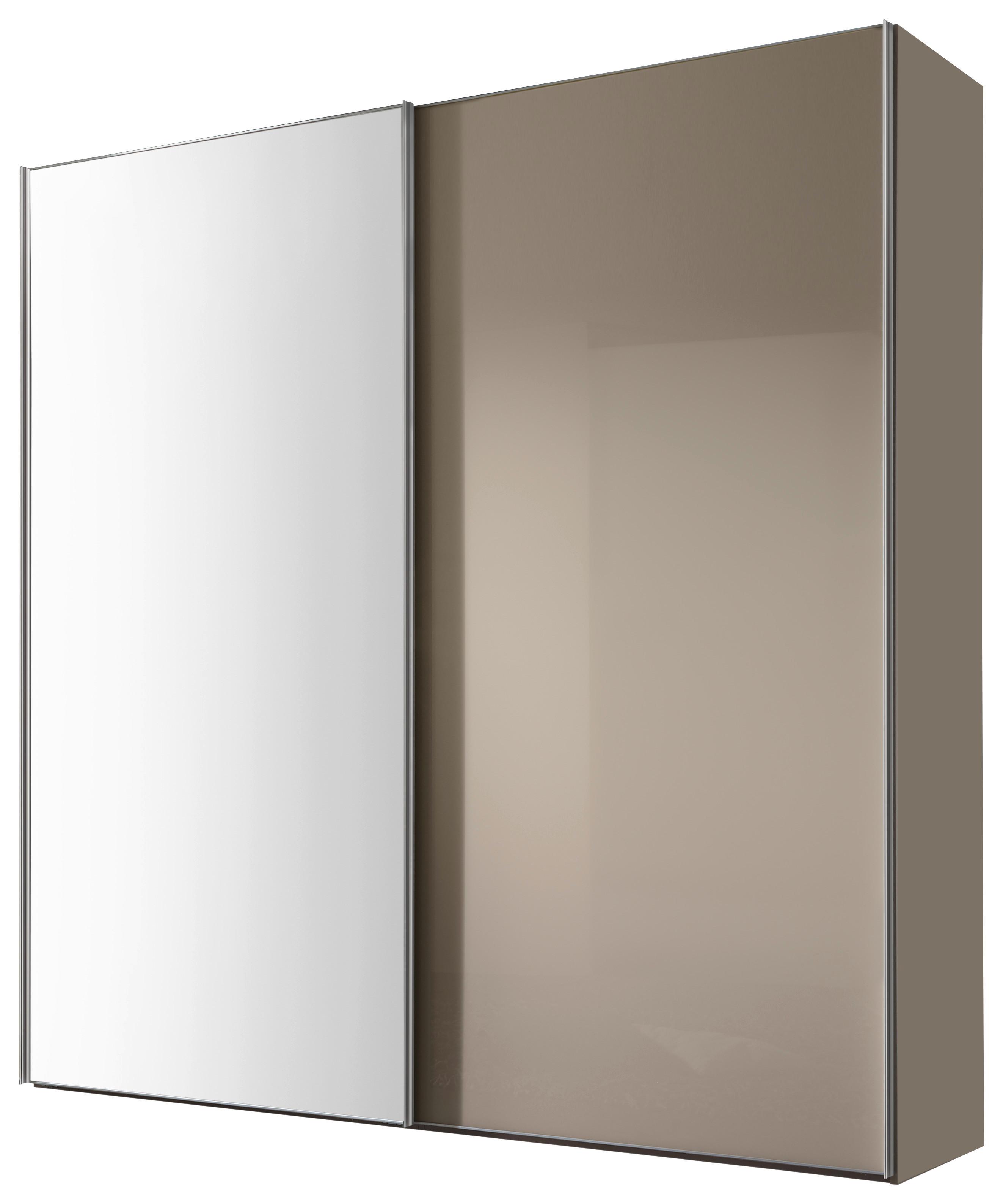 Šatní skříň SONATE ROM 200/240 - pískové barvy/barvy hliníku, Moderní, kov/kompozitní dřevo (200/240/68cm)
