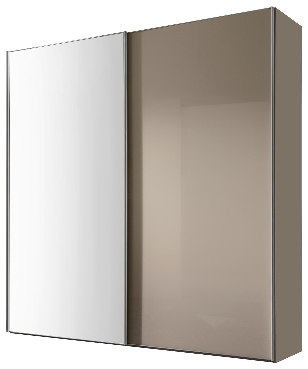 Šatní skříň SONATE ROM 200/240 - pískové barvy/barvy hliníku, Moderní, kov/kompozitní dřevo (200/240/68cm)