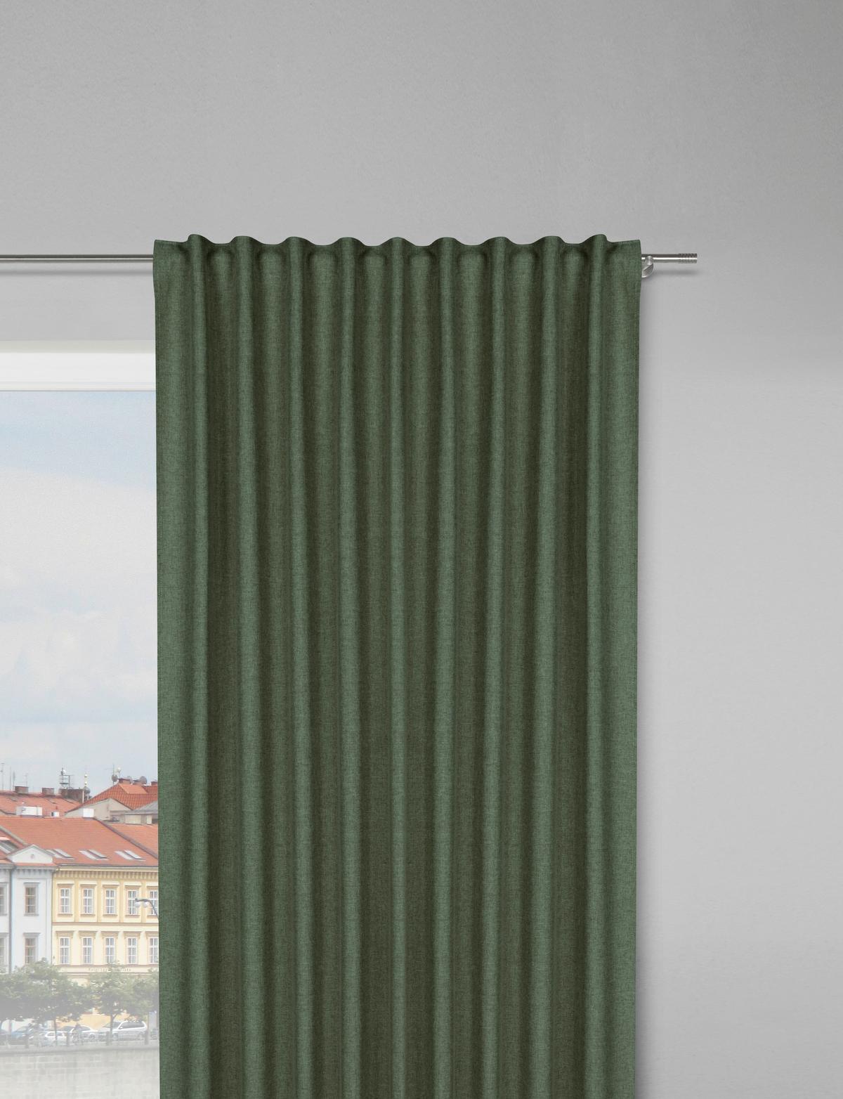 HOTOVÝ ZÁVĚS ULRICH -EXT- -TOP- - zelená, textil (135/245cm) - Modern Living